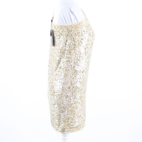 ABS Beige gold clear sequin dress 2 - Picture 5 of 8